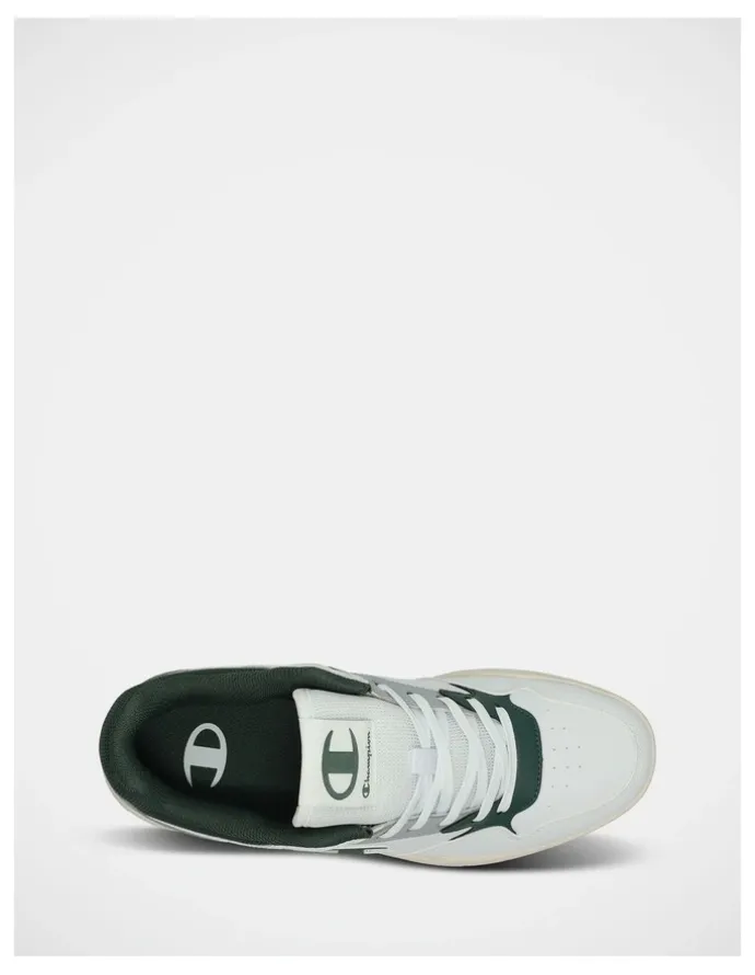 Champion Arena Lo V2 Sneakers In White/Dark Green