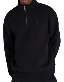 Champion Base Quarter Zip Sweat Top in Black