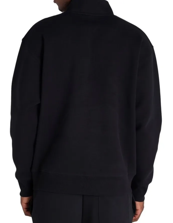 Champion Base Quarter Zip Sweat Top in Black