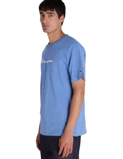 Champion Puff Script Tee in Blue