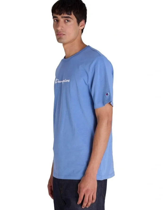 Champion Puff Script Tee in Blue