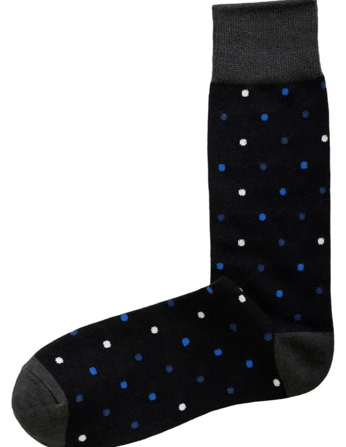 Chusette Men's Socks in Blue / White dots 10 Pack