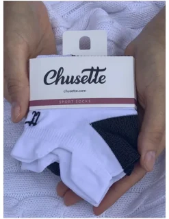Chusette Men's Socks in White/Black 12 Pack