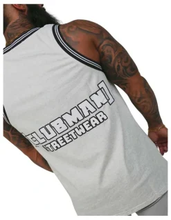 Clubman Relaxed fit Singlet in Driftwood White