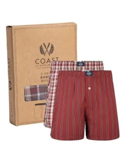 Coast Clothing Co Bamboo Boxers 2 Pack in Red