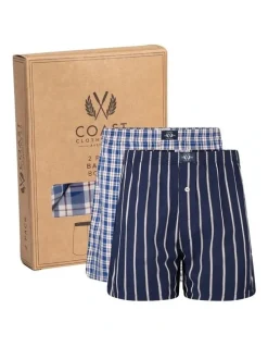 Coast Clothing Co Bamboo Boxers Pack Of 2 in Blue