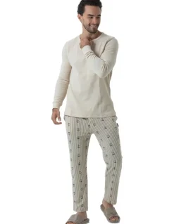 Coast Clothing Co Coast Anchors Pyjama Set in Beige