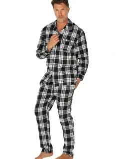 Coast Clothing Co Harbour Flannel PJ Set in Navy/Multi