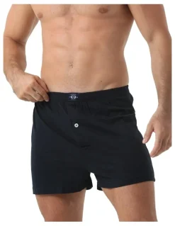 Coast Clothing Co Knit Boxers 2 Pack in Black