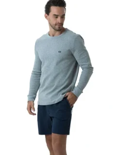Coast Clothing Co Long Sleeve Waffle Top in Grey
