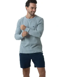 Coast Clothing Co Long Sleeve Waffle Top in Grey