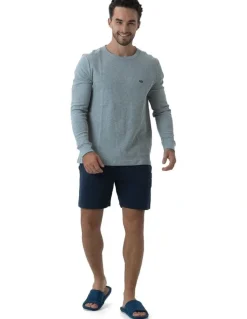 Coast Clothing Co Long Sleeve Waffle Top in Grey