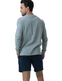 Coast Clothing Co Long Sleeve Waffle Top in Grey