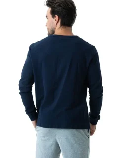 Coast Clothing Co Long Sleeve Waffle Top in Navy