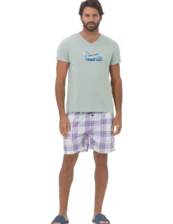 Coast Clothing Co Road Tripping Mens Pyjamas in Green