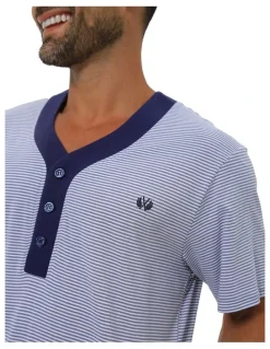 Coast Clothing Co Short Sleeve Knit Nightshirt in Blue
