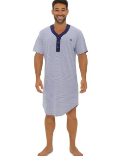Coast Clothing Co Short Sleeve Knit Nightshirt in Blue