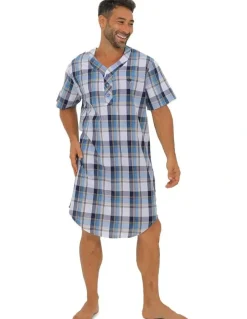 Coast Clothing Co Woven Check Nightshirt in Blue