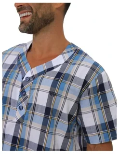 Coast Clothing Co Woven Check Nightshirt in Blue