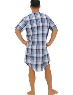 Coast Clothing Co Woven Check Nightshirt in Blue