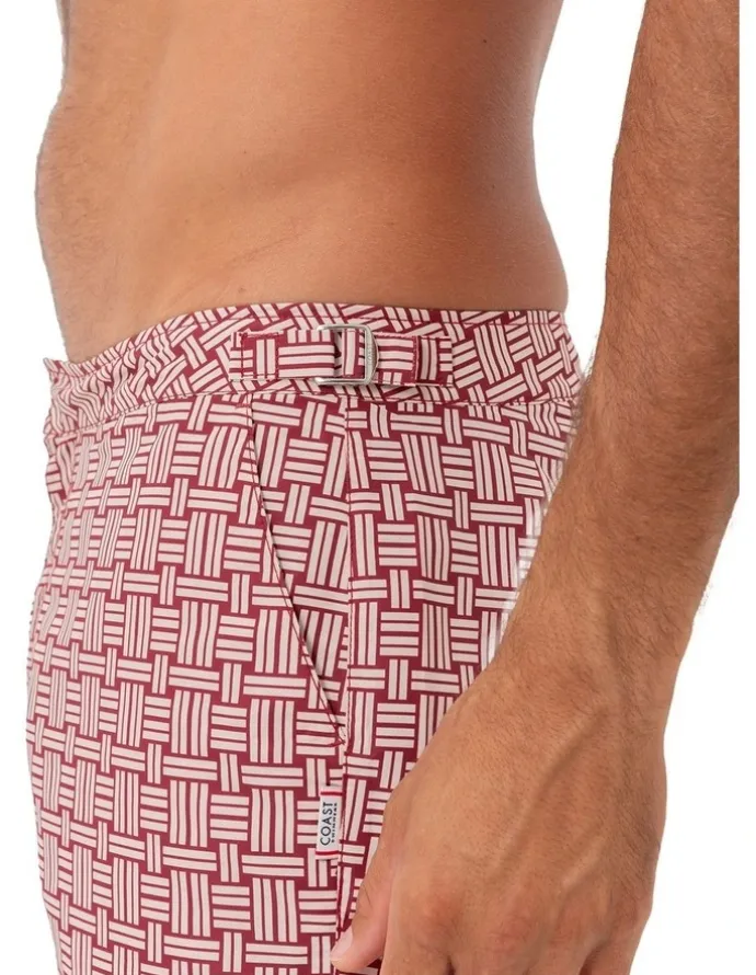 Coast Clothing Co Bombay Weave Swim Shorts in Wine