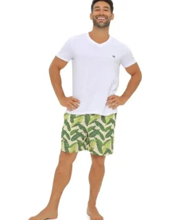 Coast Clothing Co Ecuador Swim Shorts in Green Patent