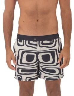Coast Clothing Co Swirl Swim Shorts in Black