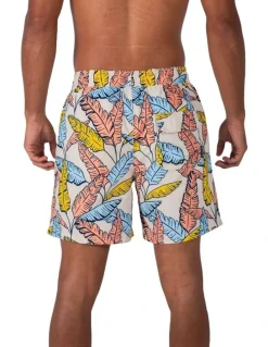 Coast Clothing Co Tropical Leaf Swim Shorts in Blue