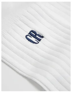 Country Road Australian Cotton Blend CR Rib Crew Sock in White