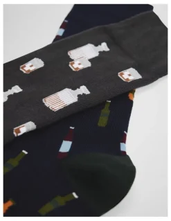 Country Road Bar Sock Pack Of 2 in Multi