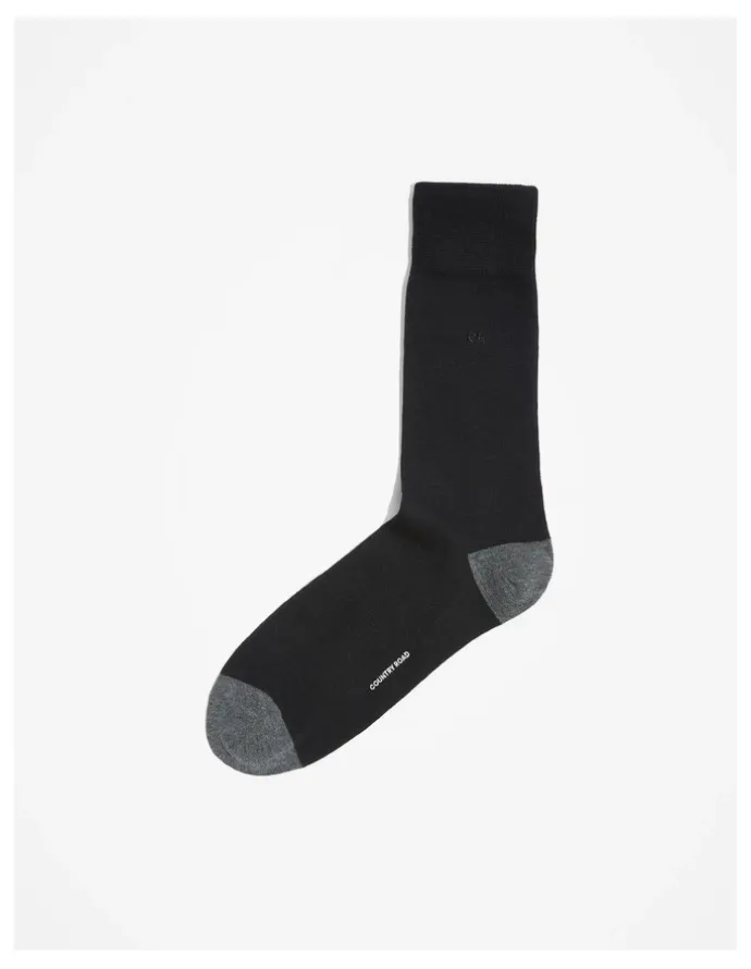 Country Road Contrast Sock in Black