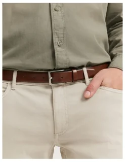 Country Road Leather Chino Belt in Deep Tan