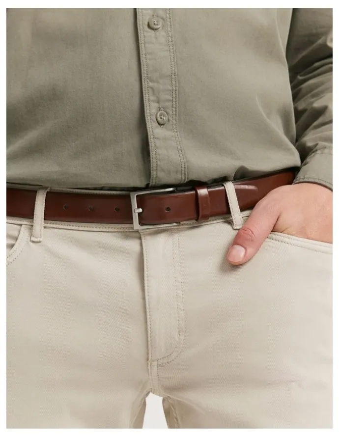 Country Road Leather Chino Belt in Deep Tan