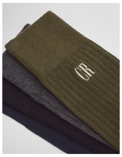 Country Road Ribbed Crew Sock Pack Of 4 in Multi