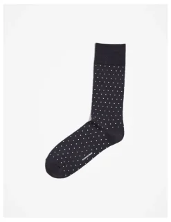Country Road Square Dot Socks in Charcoal