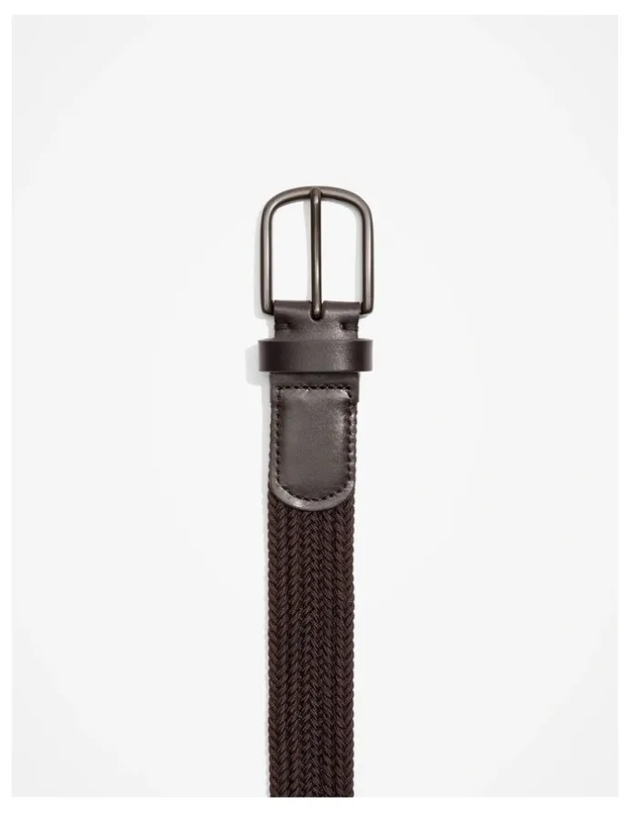Country Road Stretch Woven Belt in Chocolate