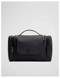 Country Road Zip Coated Washbag in Black