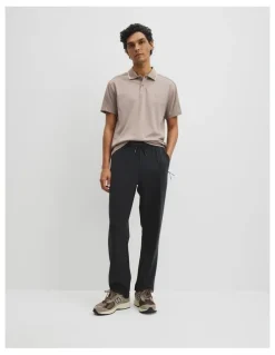 Country Road Athleisure Button Polo in Taupe