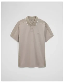 Country Road Athleisure Button Polo in Taupe