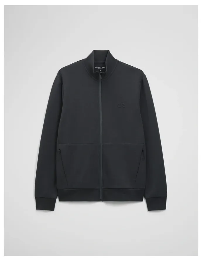 Country Road Athleisure Zip Through Sweat in Black