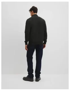 Country Road Australian Cotton Half Zip Heritage Sweat in Black Multi