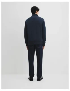 Country Road Australian Cotton Half Zip Heritage Sweat in Dark Navy Multi