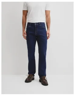 Country Road Australian Cotton Straight Leg Jean in Mid Blue Denim