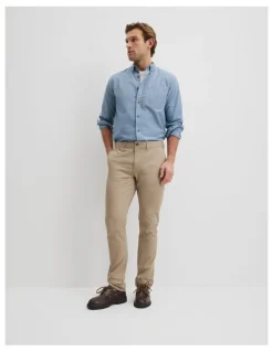 Country Road Australian Cotton Slim Fit Stretch Chino in Birch