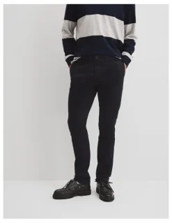 Country Road Australian Cotton Slim Fit Stretch Chino in Jet Black