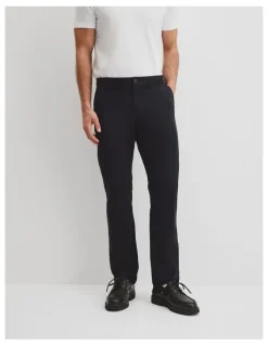 Country Road Australian Cotton Standard Fit Stretch Chino in Jet Black
