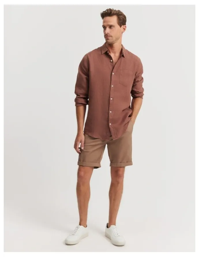 Country Road Australian Cotton Stretch Chino Short in Tan