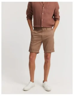 Country Road Australian Cotton Stretch Chino Short in Tan