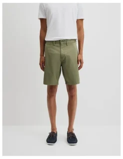 Country Road Australian Cotton Stretch Chino Short in Moss