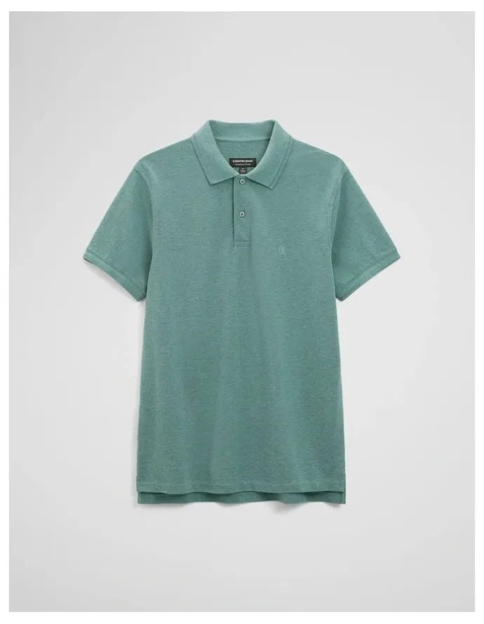 Country Road Australian Cotton Pique Polo in Green Marle